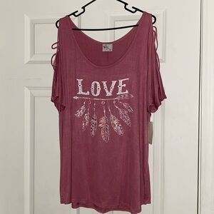 💥Four Girlz💥 Women’s 2X Blouse with Peek a Boo Sleeves